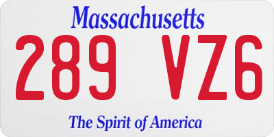MA license plate 289VZ6