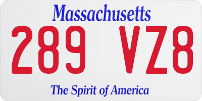 MA license plate 289VZ8
