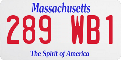 MA license plate 289WB1
