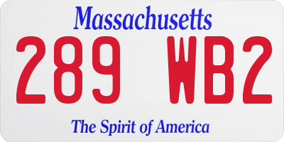 MA license plate 289WB2