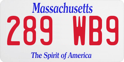 MA license plate 289WB9
