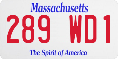 MA license plate 289WD1