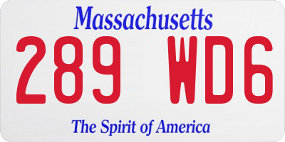 MA license plate 289WD6