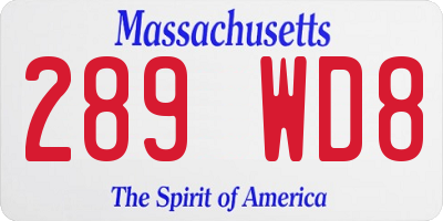 MA license plate 289WD8
