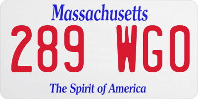 MA license plate 289WG0