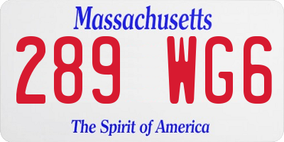 MA license plate 289WG6