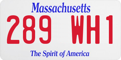 MA license plate 289WH1