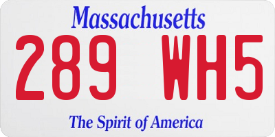 MA license plate 289WH5