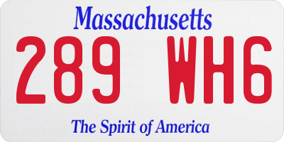 MA license plate 289WH6