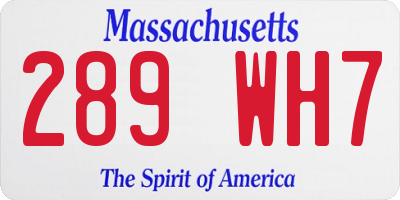 MA license plate 289WH7