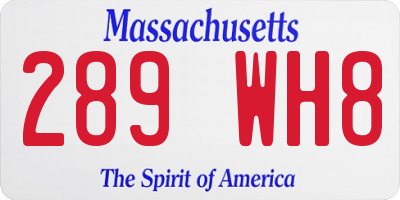 MA license plate 289WH8