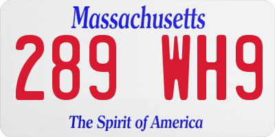 MA license plate 289WH9