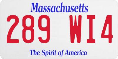 MA license plate 289WI4