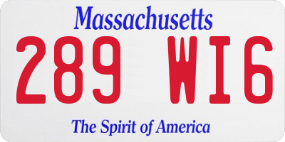MA license plate 289WI6