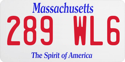 MA license plate 289WL6