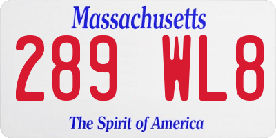 MA license plate 289WL8