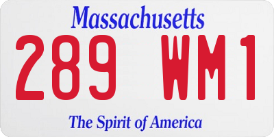 MA license plate 289WM1
