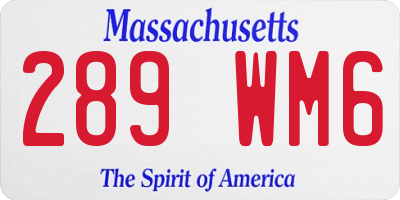 MA license plate 289WM6