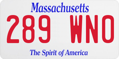 MA license plate 289WN0