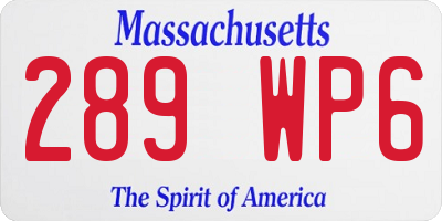 MA license plate 289WP6