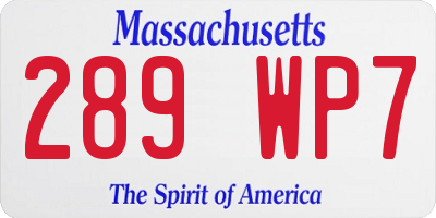 MA license plate 289WP7