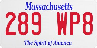MA license plate 289WP8