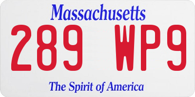 MA license plate 289WP9