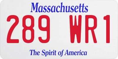 MA license plate 289WR1