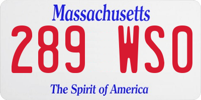 MA license plate 289WS0