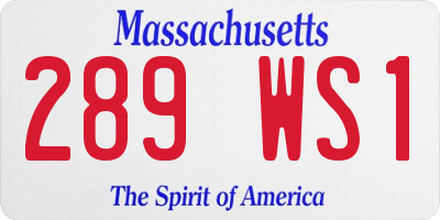 MA license plate 289WS1