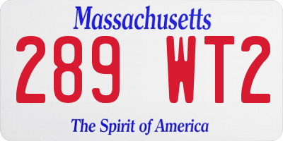 MA license plate 289WT2
