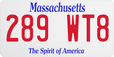 MA license plate 289WT8