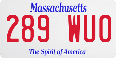 MA license plate 289WU0