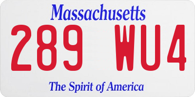 MA license plate 289WU4
