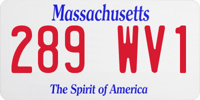 MA license plate 289WV1