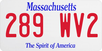 MA license plate 289WV2