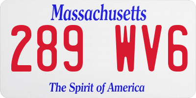 MA license plate 289WV6