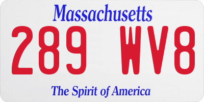 MA license plate 289WV8