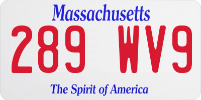 MA license plate 289WV9