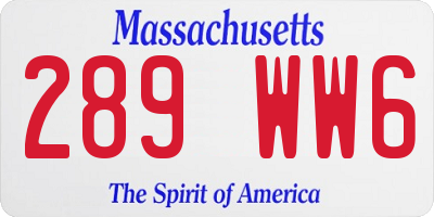 MA license plate 289WW6
