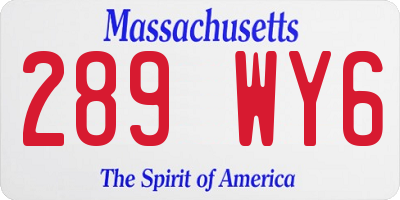 MA license plate 289WY6
