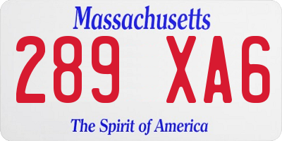 MA license plate 289XA6
