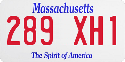 MA license plate 289XH1