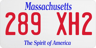 MA license plate 289XH2