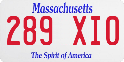 MA license plate 289XI0