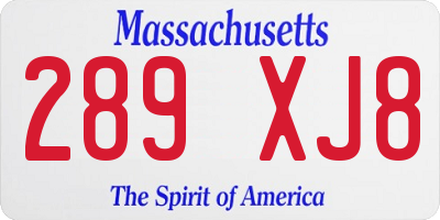 MA license plate 289XJ8