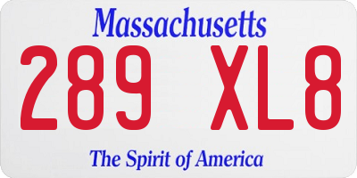 MA license plate 289XL8
