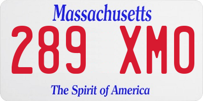 MA license plate 289XM0