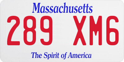 MA license plate 289XM6