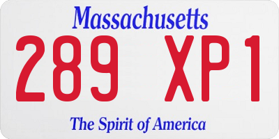 MA license plate 289XP1